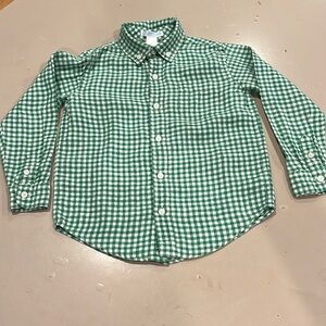 Janie and Jack Size 4 Green Check Button Down Shirt Preloved
